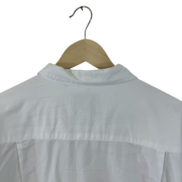 St Johns Bay NWT Large Comfort Stretch Button Front Shirt White Cotton Womens - Picture 11 of 13
